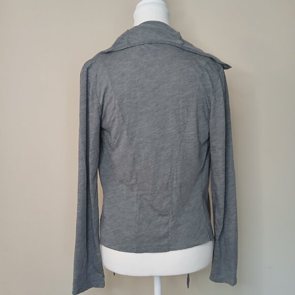 FIVE CM Silver Plaque Long Sleeve Tie Front Top Size 2 - Picture 6 of 8